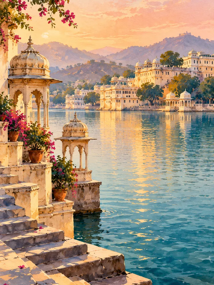 Udaipur beyond the lake photograph