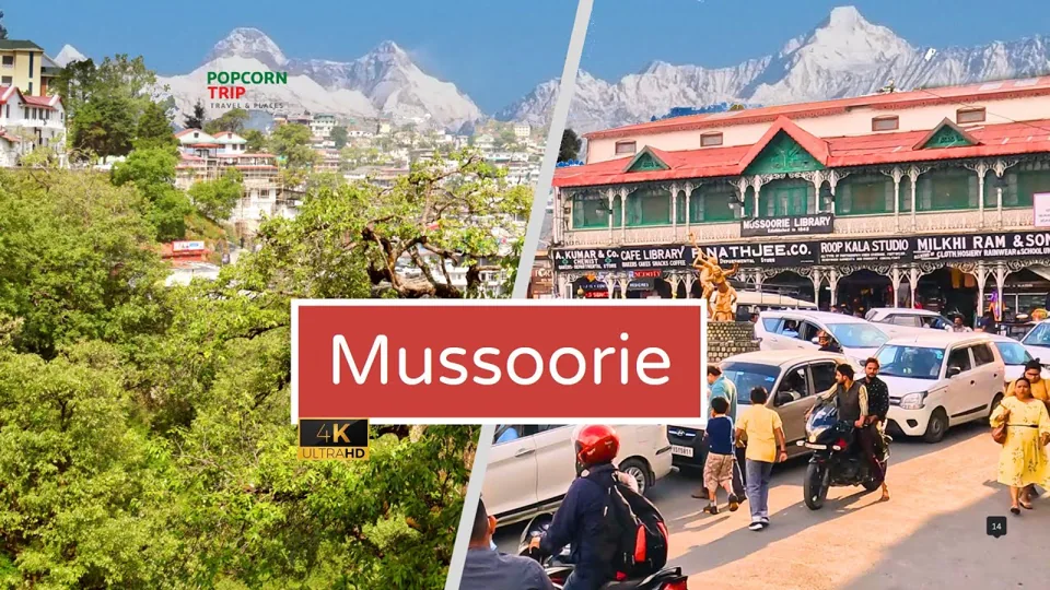 Mussoorie 4K मसूरी Travel Guide, Mall Road, Library Chowk, Gun Hill, Company Garden, Landour — PopcornTrip video thumbnail